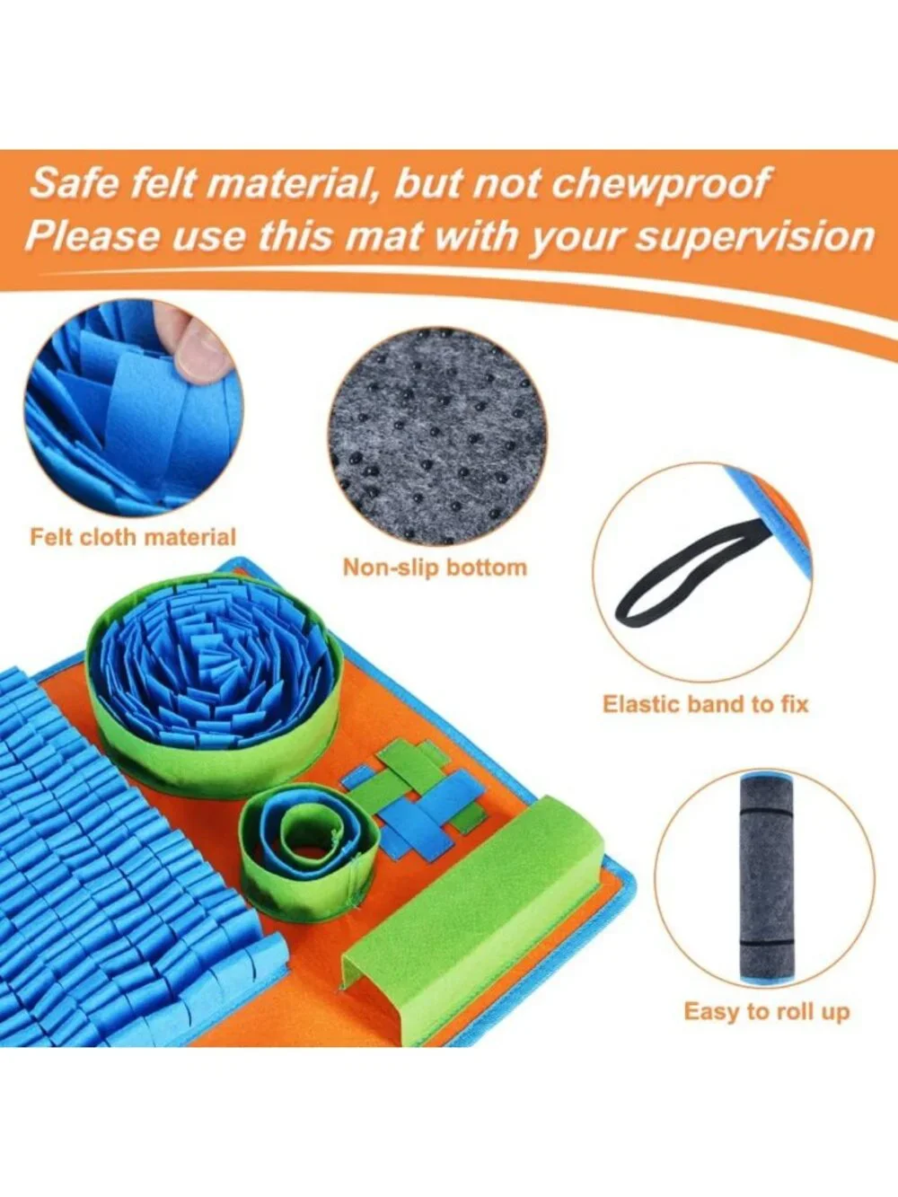 Interactive Snuffle Mat for Dogs - Puzzle Toy for Mental Stimulation & Slow